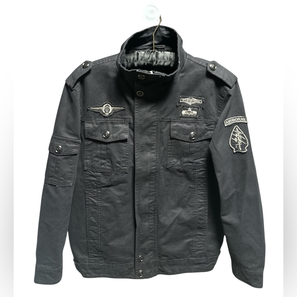 Men's Black Military‎ Bomber Field Style Jacket